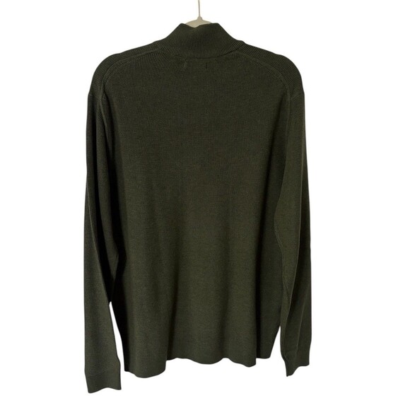 MNG By Mango Thermal 1/4 Zip Long Sleeve Shirt Men's Size Large Green Mock Neck - Picture 3 of 10